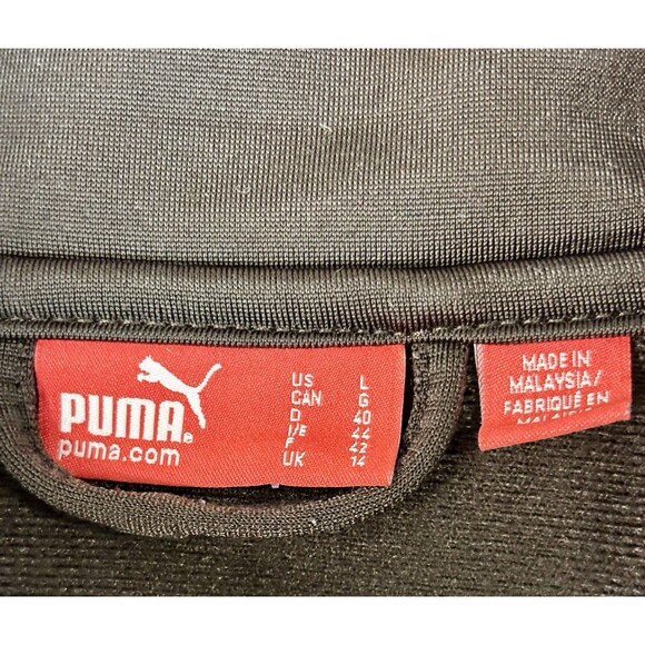 Puma Large Full Zip Track Jacket Brown Light Blue (see measurements In photos) - Picture 3 of 7